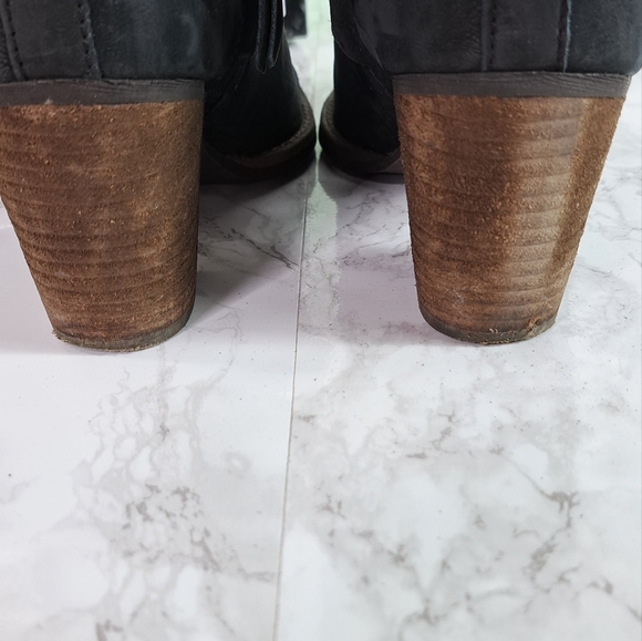 Sam Edelman Merton Black Suede Leather Zip Ankle Booties Size 7.5 - Picture 12 of 13